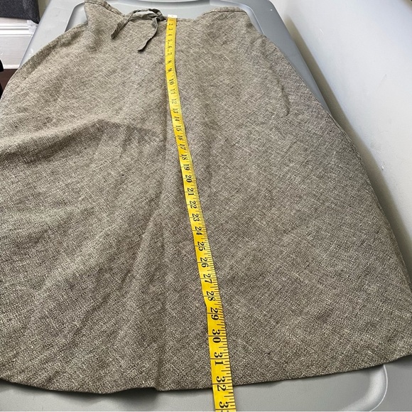Flax Linen Taupe Skirt S Midi A-Line Boho Lagenlook Minimalist Natural Fiber - Picture 7 of 7